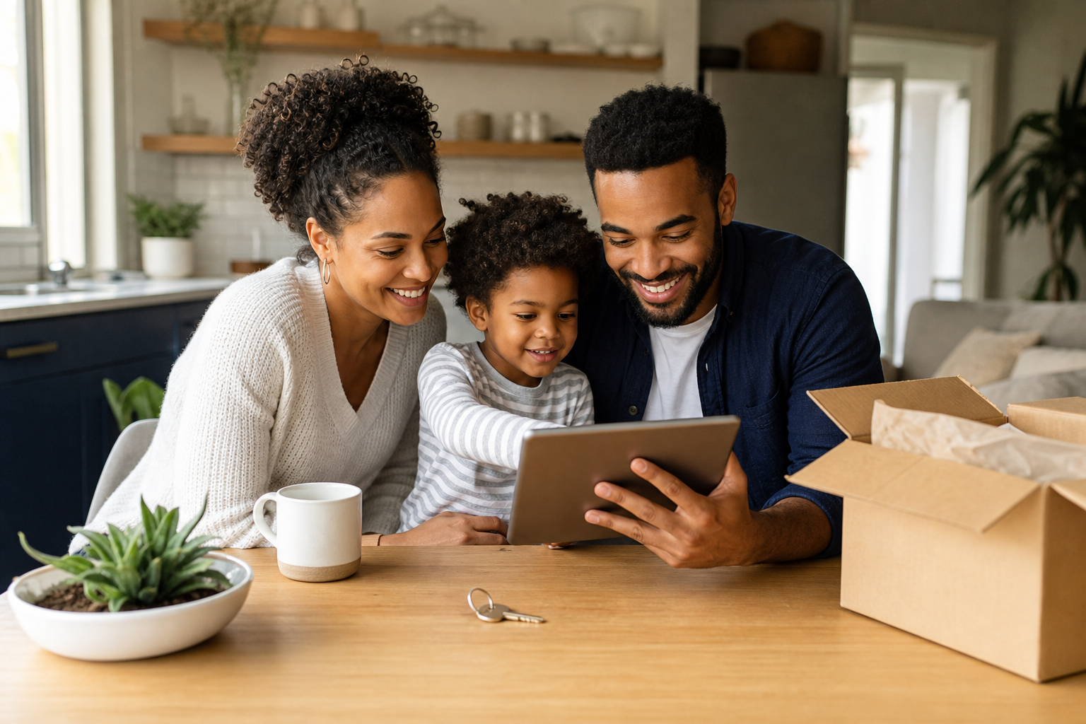 Family planning their next home purchase